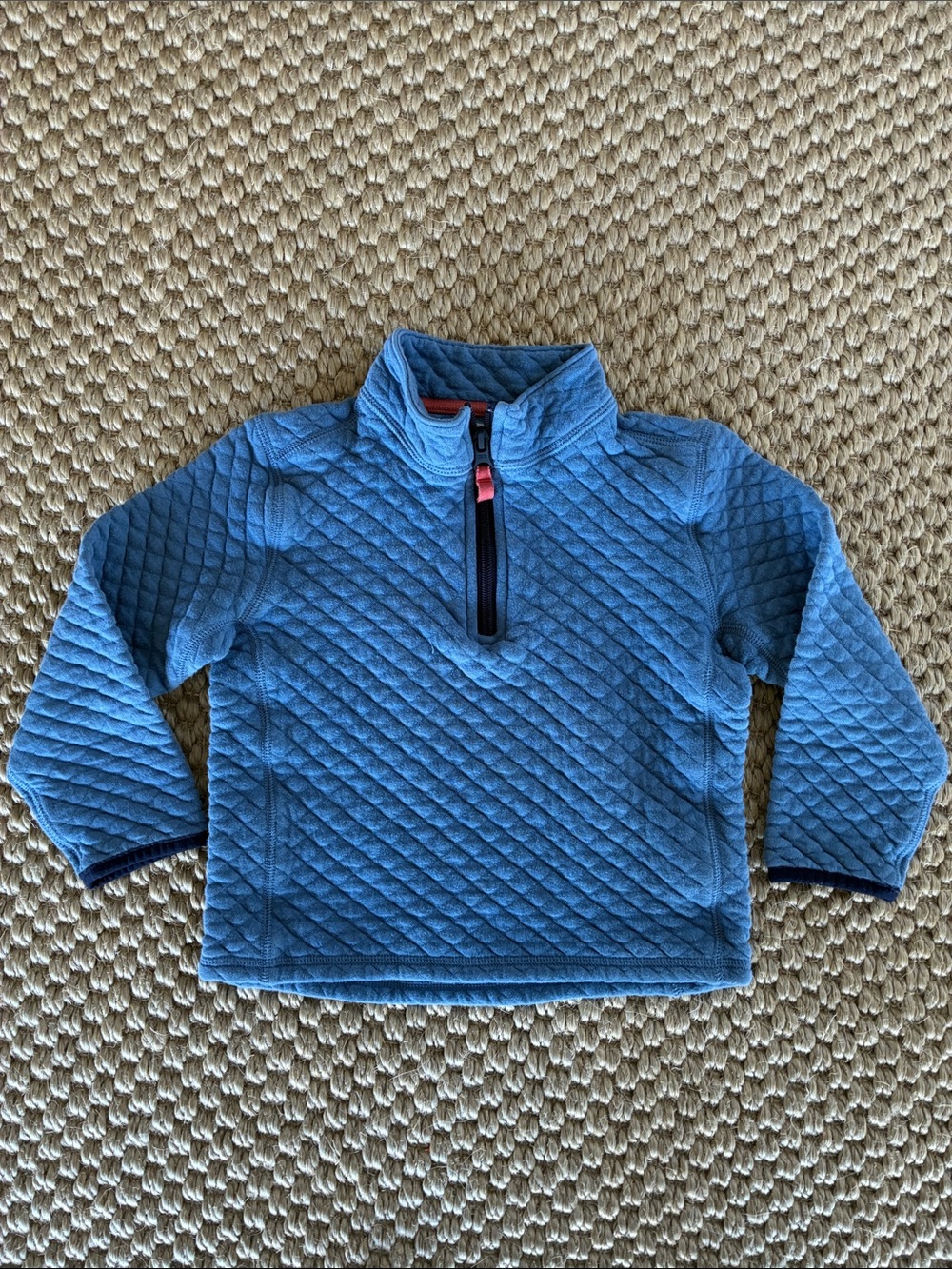 Crewcuts Quilted Blue Half-Zip Pullover (XS)